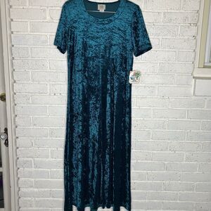 Vtg. NOS Teddi Crushed Velvet Velour Maxi Dress S 90's Goth Fairy Ren Faire Y2K